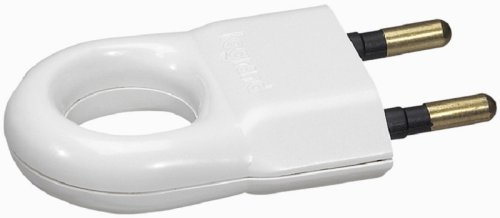 Вилка электрическая без заземления прямая с кольцом Legrand Helium 6А белый картинка 